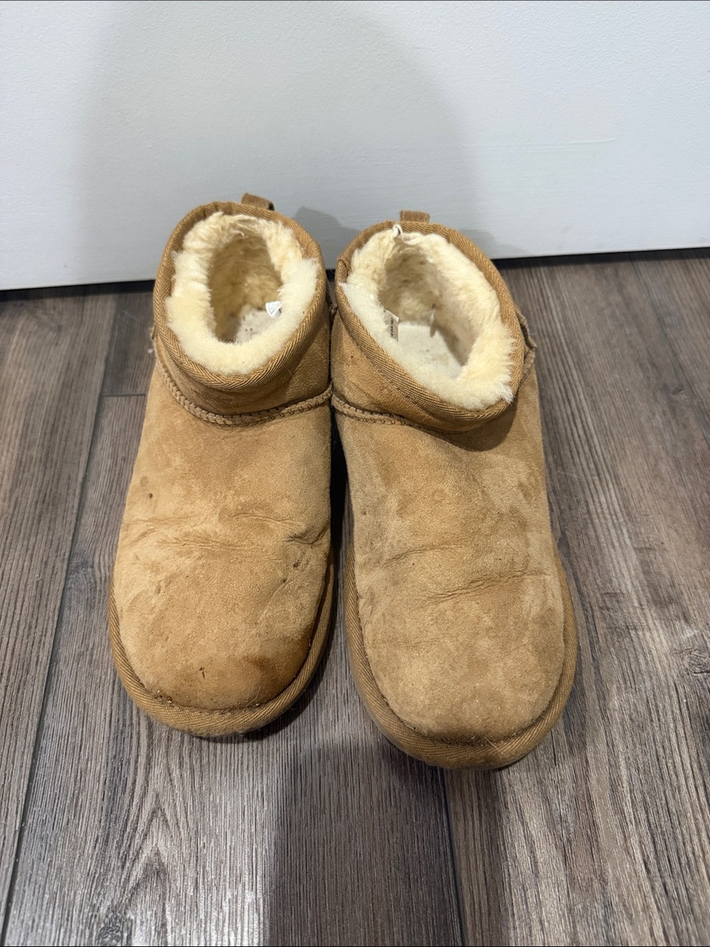 Uggs Kids Tan Shearling Lined Slip-On Boots
